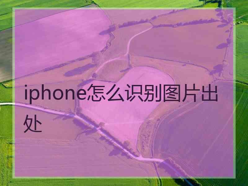 iphone怎么识别图片出处