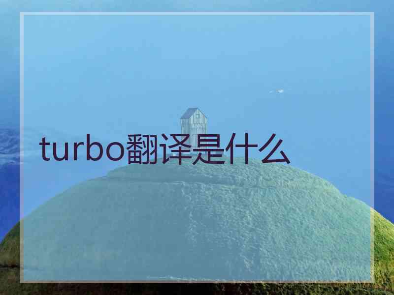 turbo翻译是什么