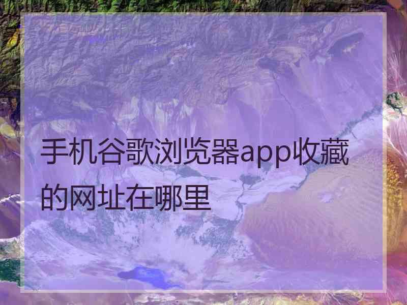 手机谷歌浏览器app收藏的网址在哪里