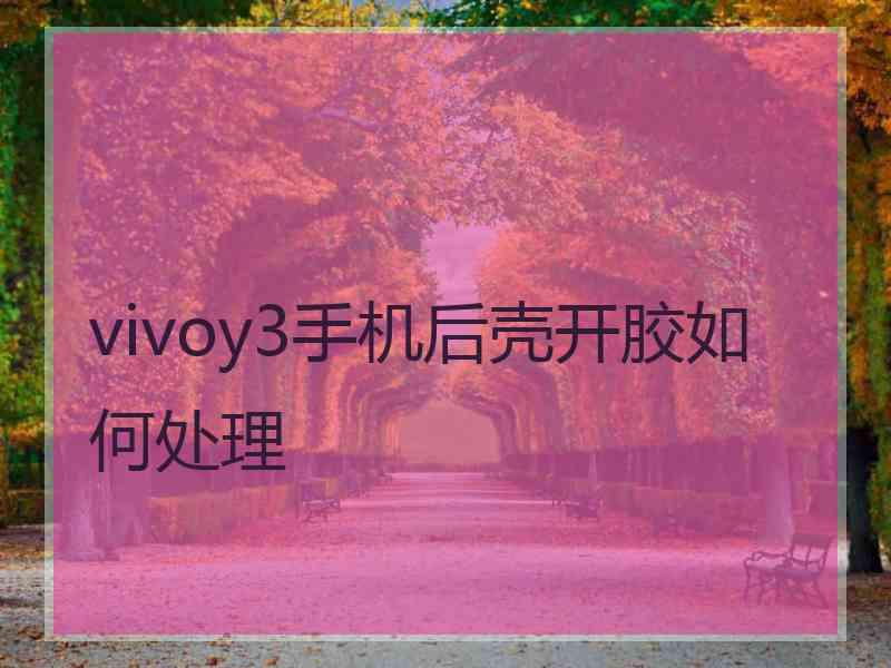 vivoy3手机后壳开胶如何处理