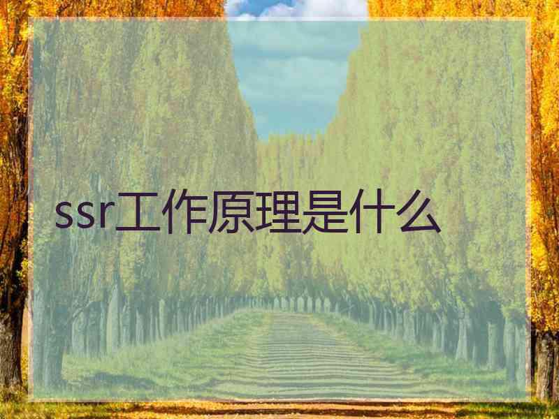 ssr工作原理是什么