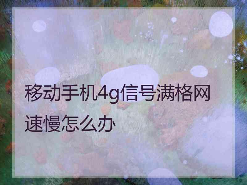 移动手机4g信号满格网速慢怎么办