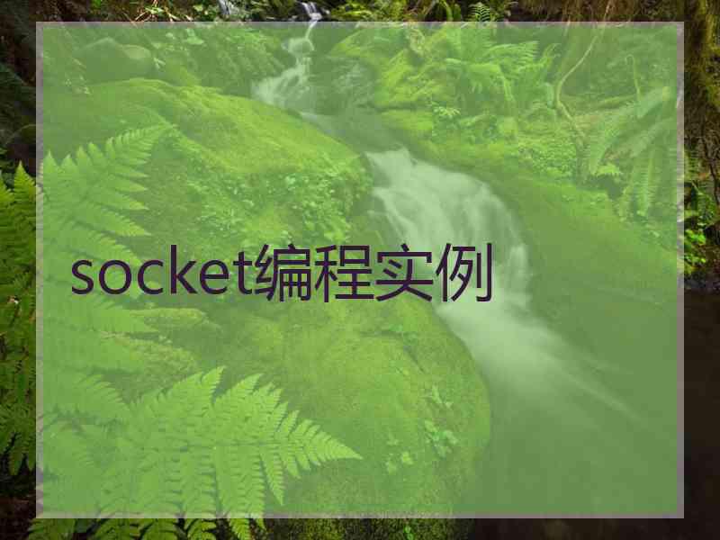 socket编程实例