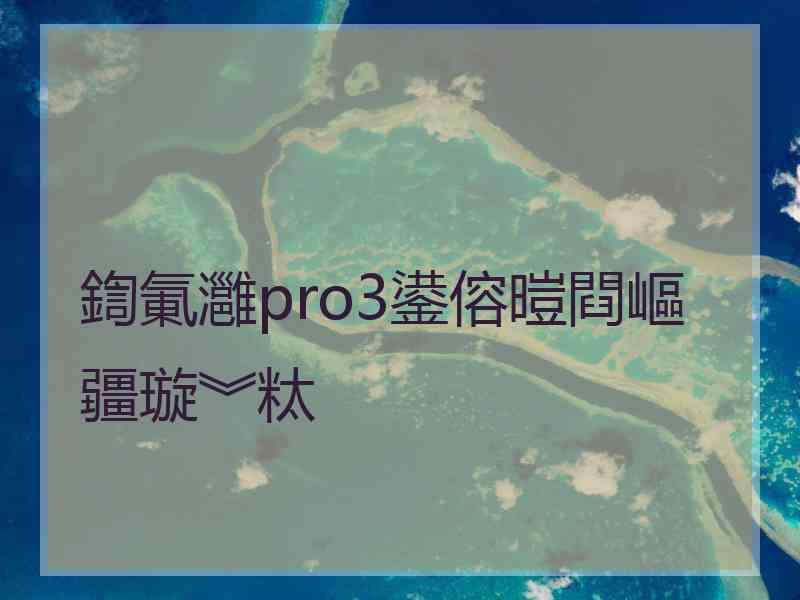 鍧氭灉pro3鍙傛暟閰嶇疆璇︾粏