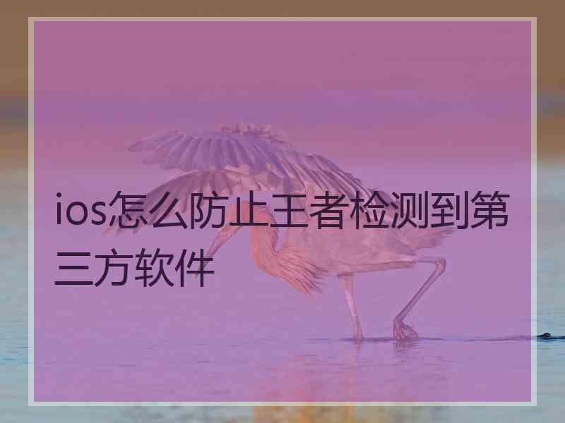 ios怎么防止王者检测到第三方软件