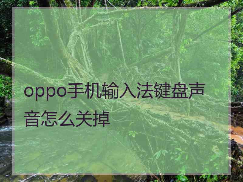 oppo手机输入法键盘声音怎么关掉