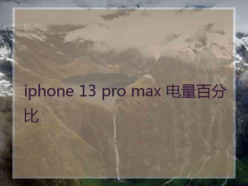 iphone 13 pro max 电量百分比