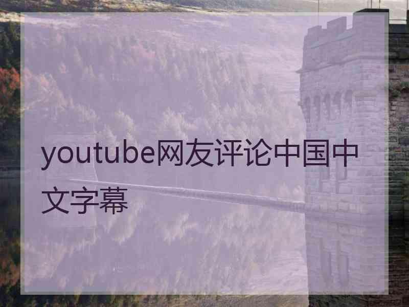 youtube网友评论中国中文字幕