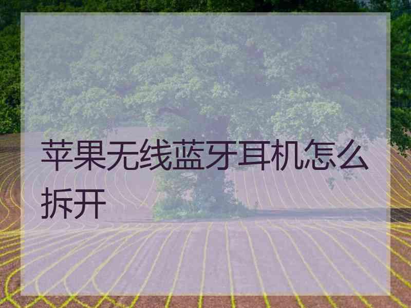 苹果无线蓝牙耳机怎么拆开