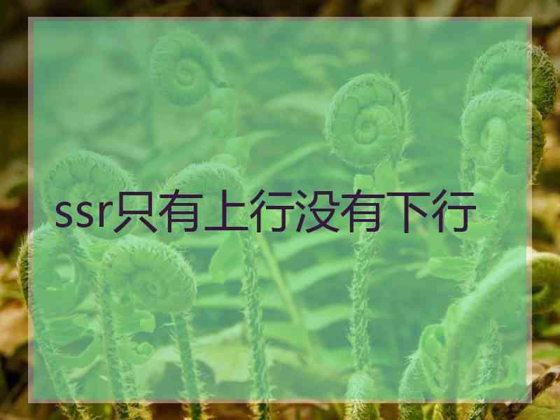 ssr只有上行没有下行