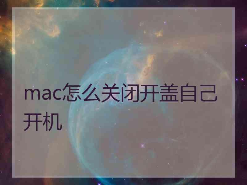 mac怎么关闭开盖自己开机