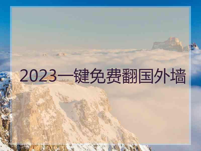 2023一键免费翻国外墙