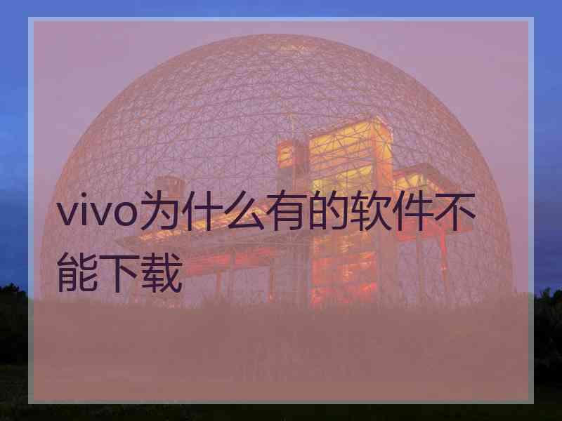 vivo为什么有的软件不能下载