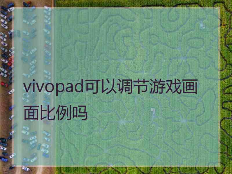 vivopad可以调节游戏画面比例吗