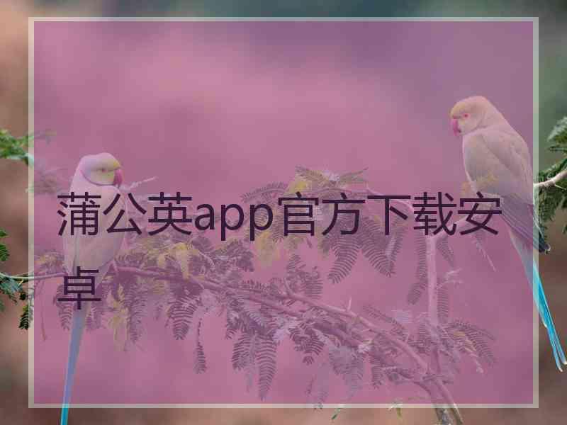 蒲公英app官方下载安卓