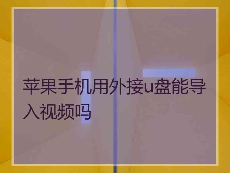 苹果手机用外接u盘能导入视频吗