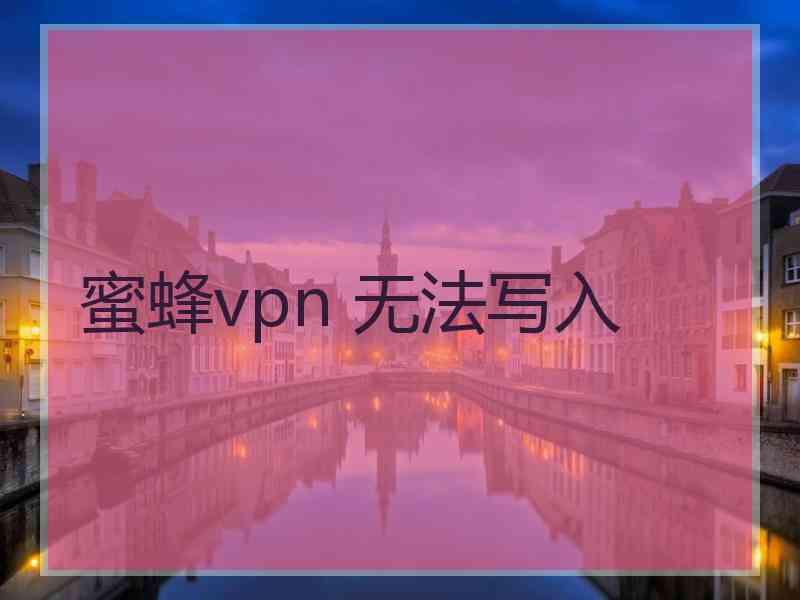 蜜蜂vpn 无法写入