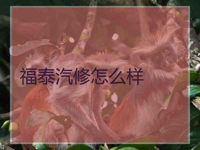 福泰汽修怎么样