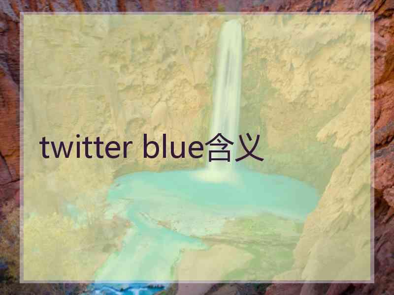 twitter blue含义