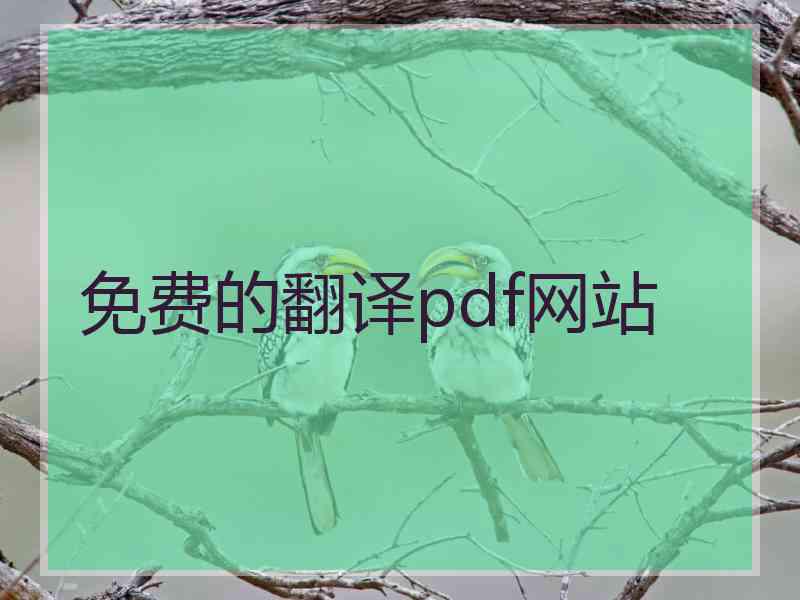 免费的翻译pdf网站