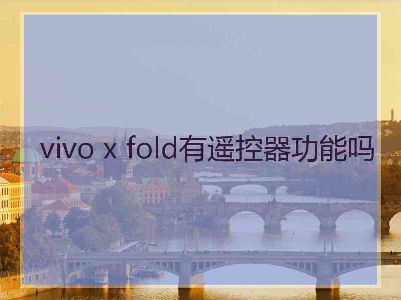 vivo x fold有遥控器功能吗