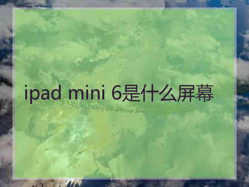 ipad mini 6是什么屏幕