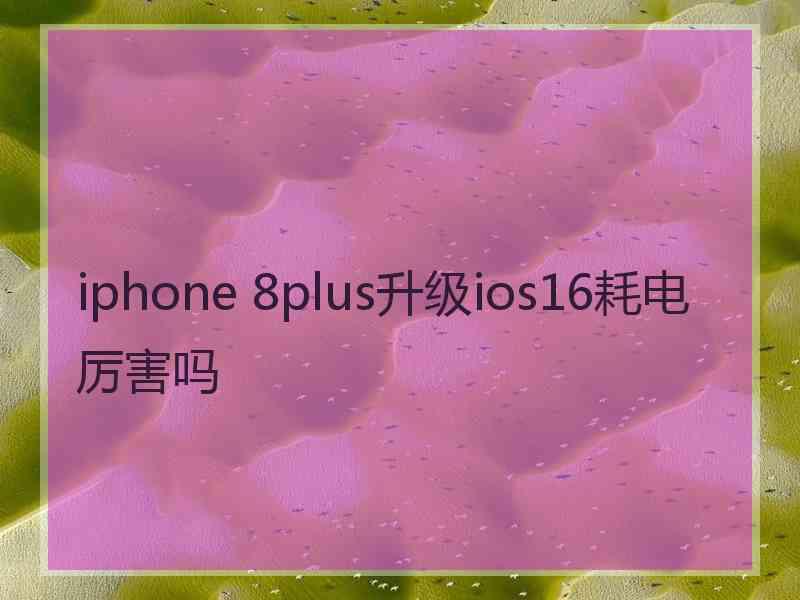 iphone 8plus升级ios16耗电厉害吗