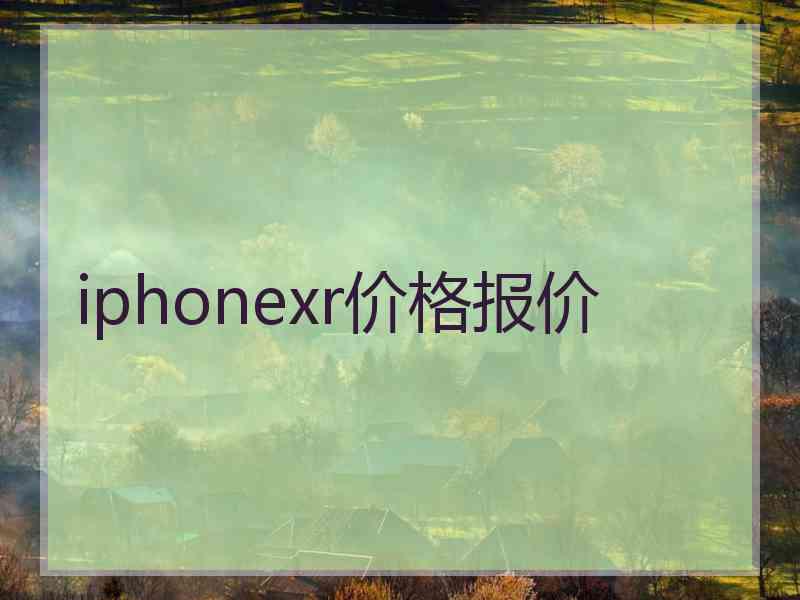 iphonexr价格报价