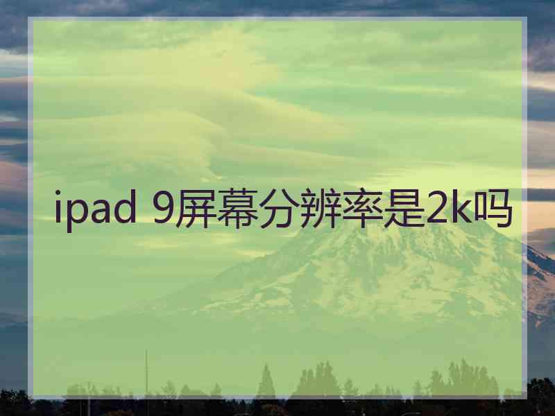 ipad 9屏幕分辨率是2k吗