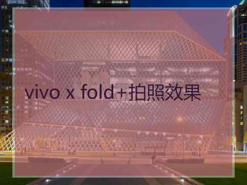 vivo x fold+拍照效果