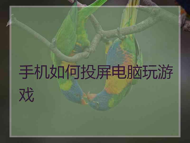 手机如何投屏电脑玩游戏