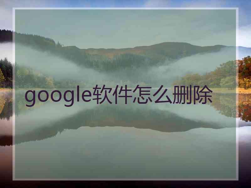 google软件怎么删除