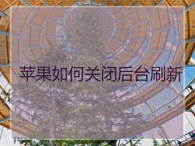 苹果如何关闭后台刷新