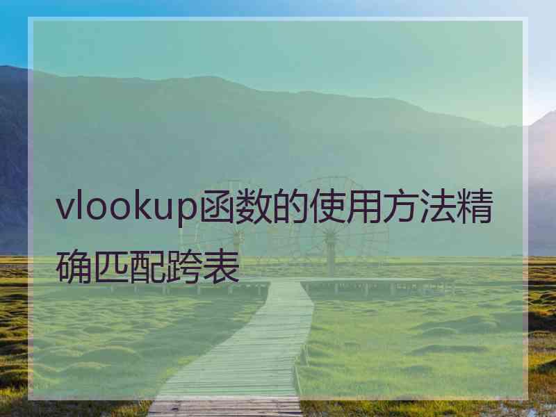 vlookup函数的使用方法精确匹配跨表