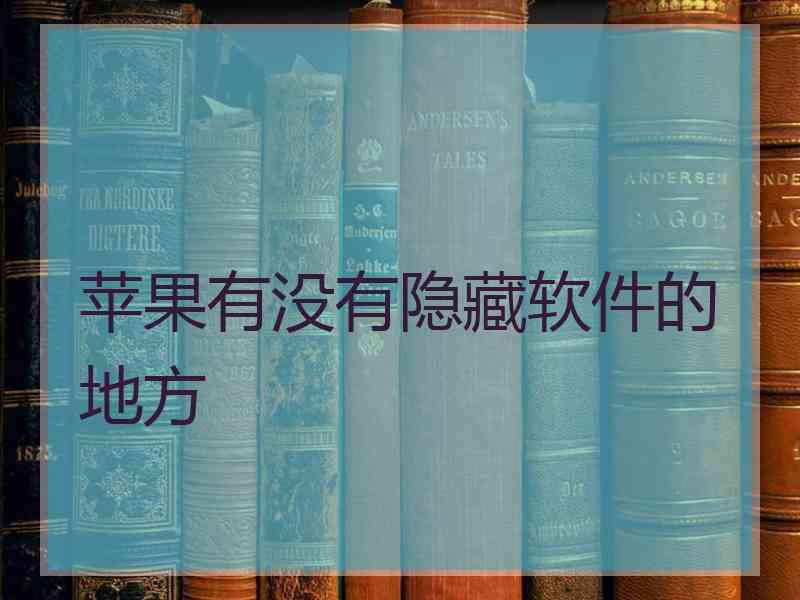 苹果有没有隐藏软件的地方