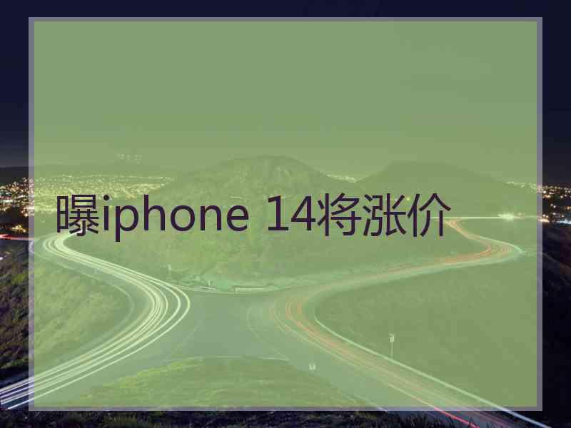 曝iphone 14将涨价