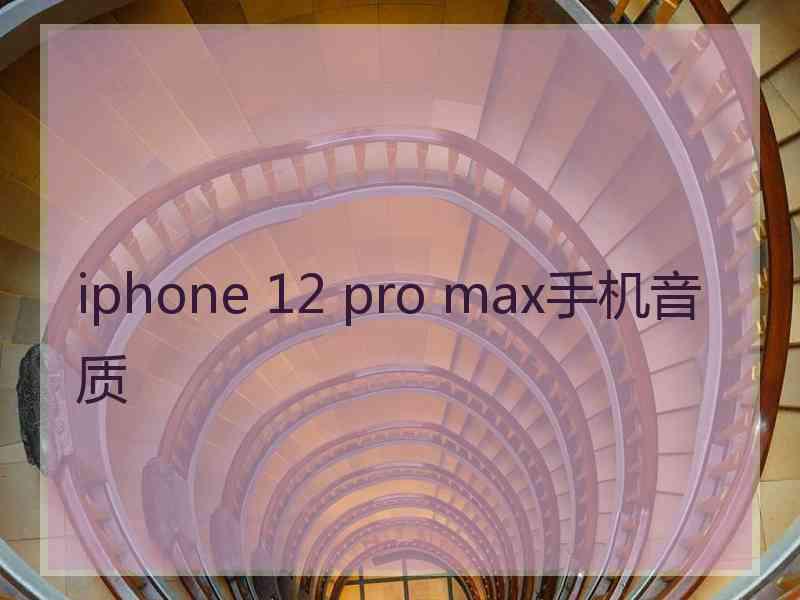 iphone 12 pro max手机音质