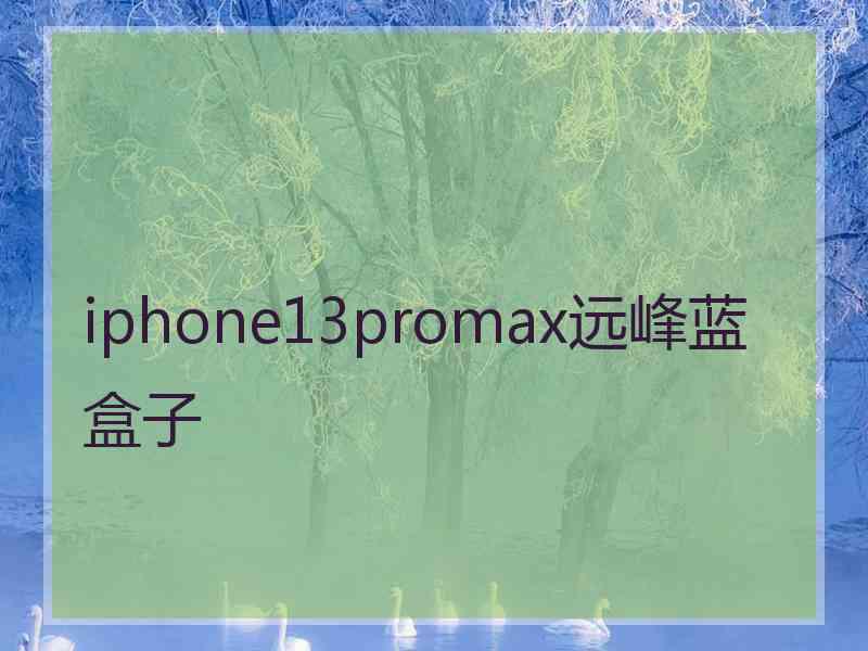 iphone13promax远峰蓝盒子