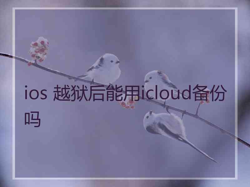 ios 越狱后能用icloud备份吗