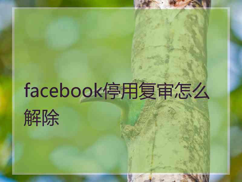 facebook停用复审怎么解除