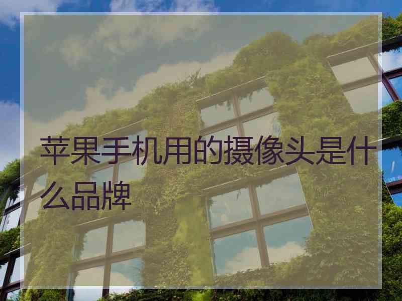 苹果手机用的摄像头是什么品牌