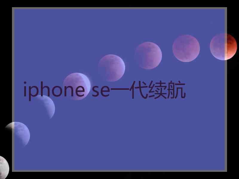 iphone se一代续航