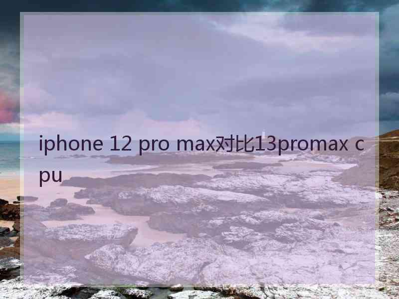 iphone 12 pro max对比13promax cpu