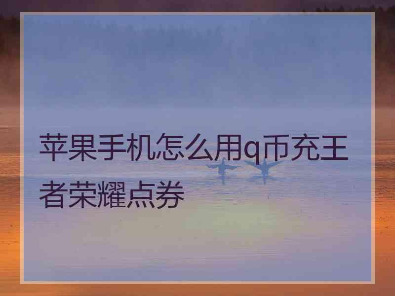 苹果手机怎么用q币充王者荣耀点券