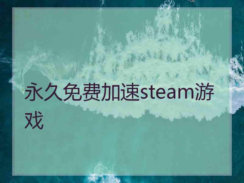 永久免费加速steam游戏