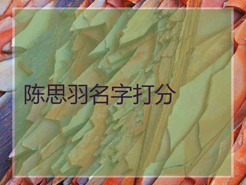 陈思羽名字打分