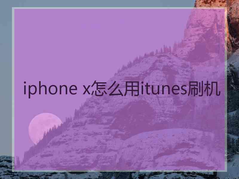 iphone x怎么用itunes刷机