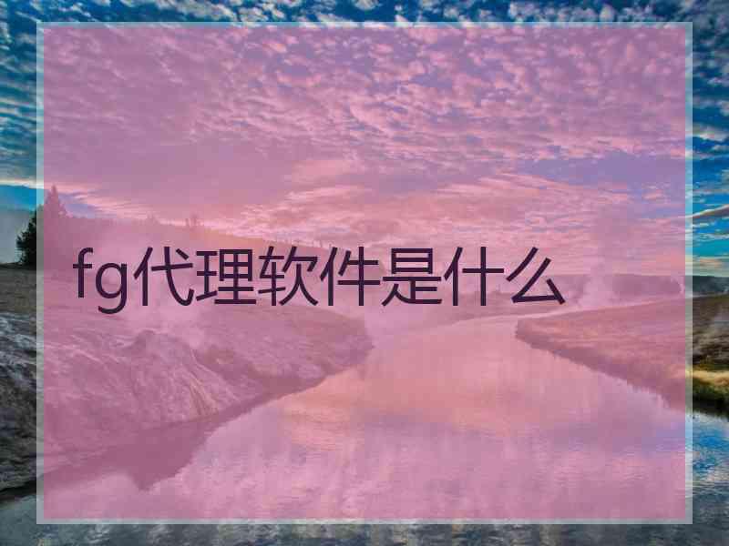 fg代理软件是什么