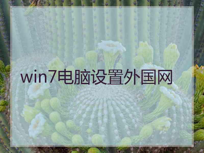 win7电脑设置外国网