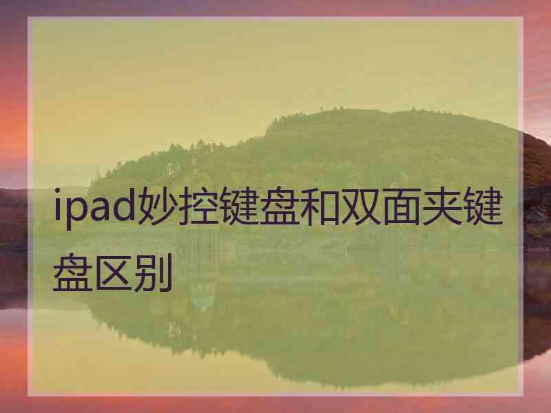 ipad妙控键盘和双面夹键盘区别